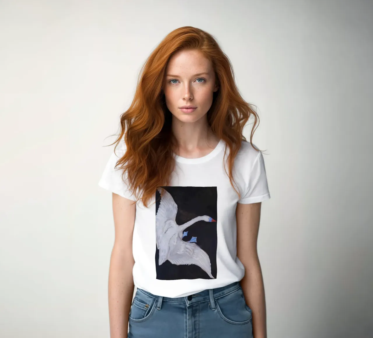 Hilma af Klint "Swan" Dynamic Flight Abstract Art women's fitted t-shirt by homdeco
