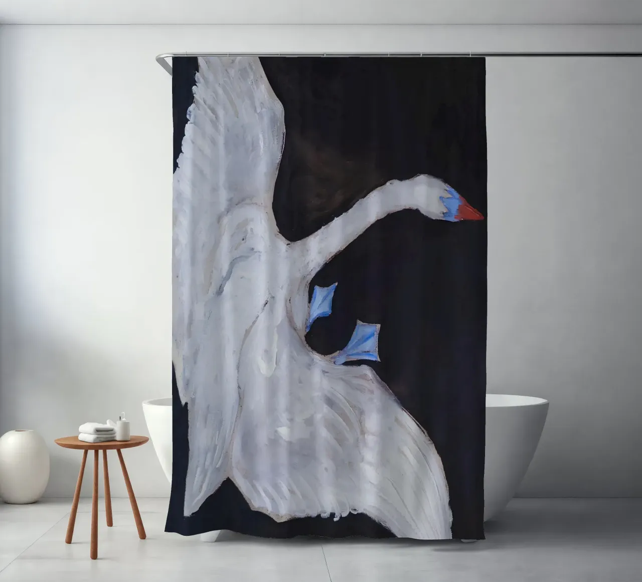 Hilma af Klint "Swan" Dynamic Flight Abstract Art shower curtain by homdeco