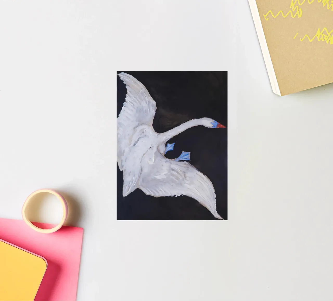 Hilma af Klint "Swan" Dynamic Flight Abstract Art sticker by homdeco