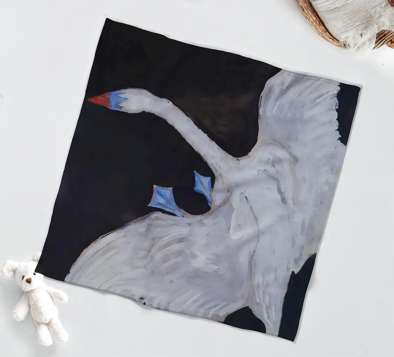 Hilma af Klint "Swan" Dynamic Flight Abstract Art fleece blanket by homdeco