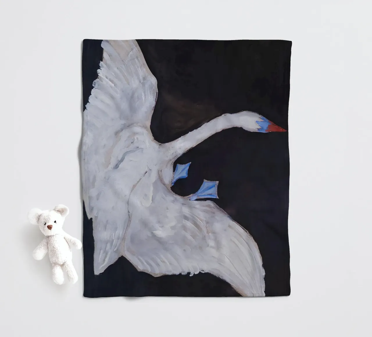 Hilma af Klint "Swan" Dynamic Flight Abstract Art fleece blanket by homdeco