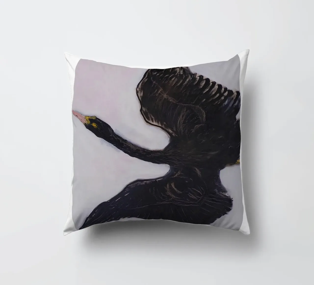 Hilma af Klint "Black Swan" Dynamic Flight Print decorative cushion by homdeco