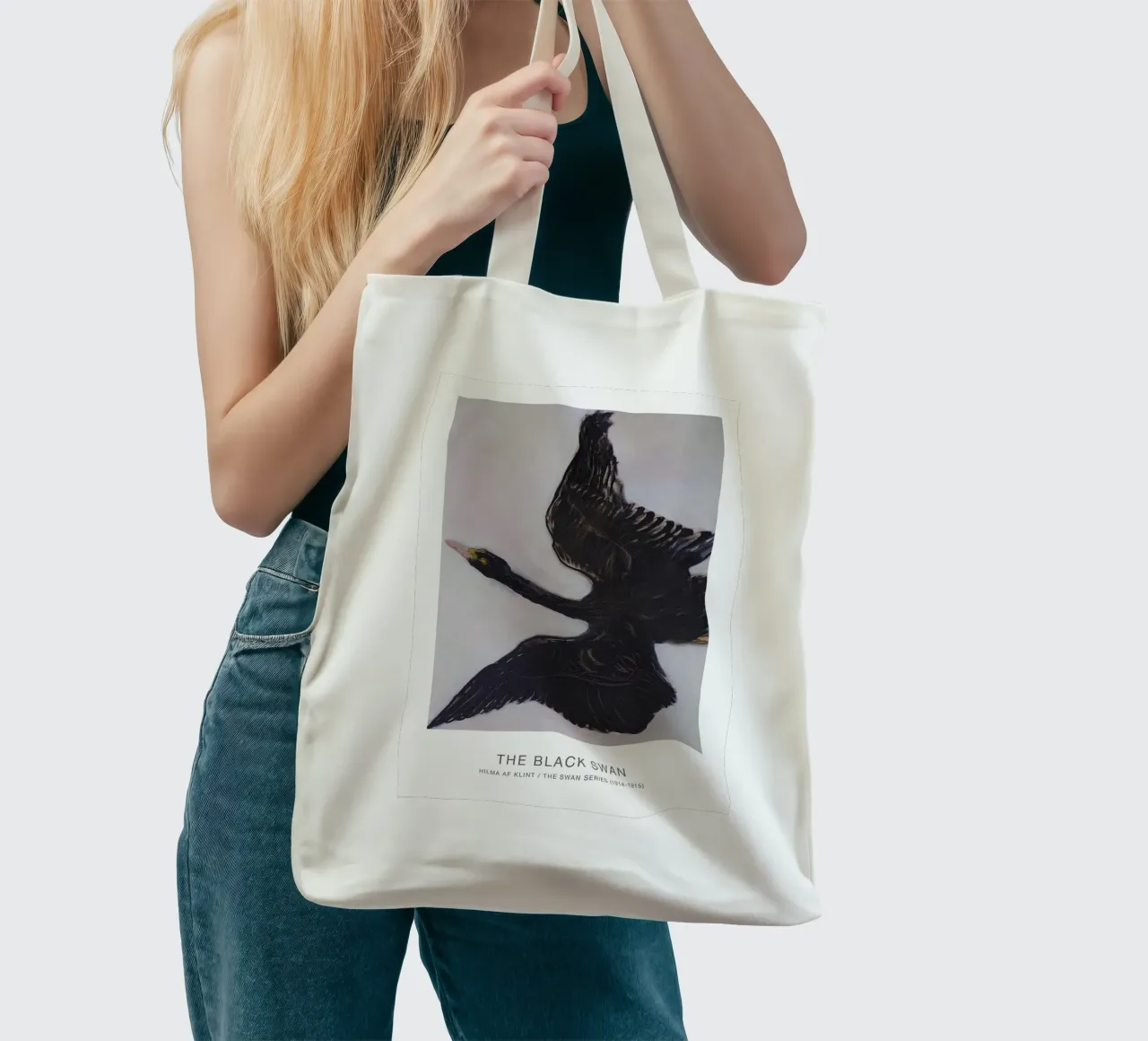 Hilma af Klint "Black Swan" Dynamic Flight Print tote bag by homdeco