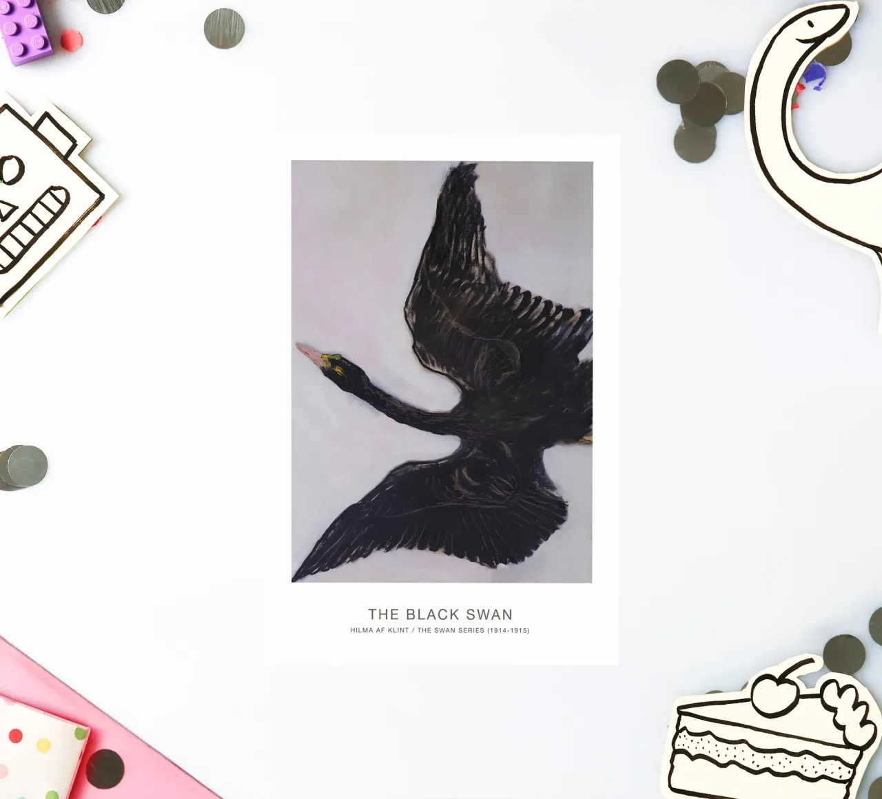 Hilma af Klint "Black Swan" Dynamic Flight Print sticker by homdeco