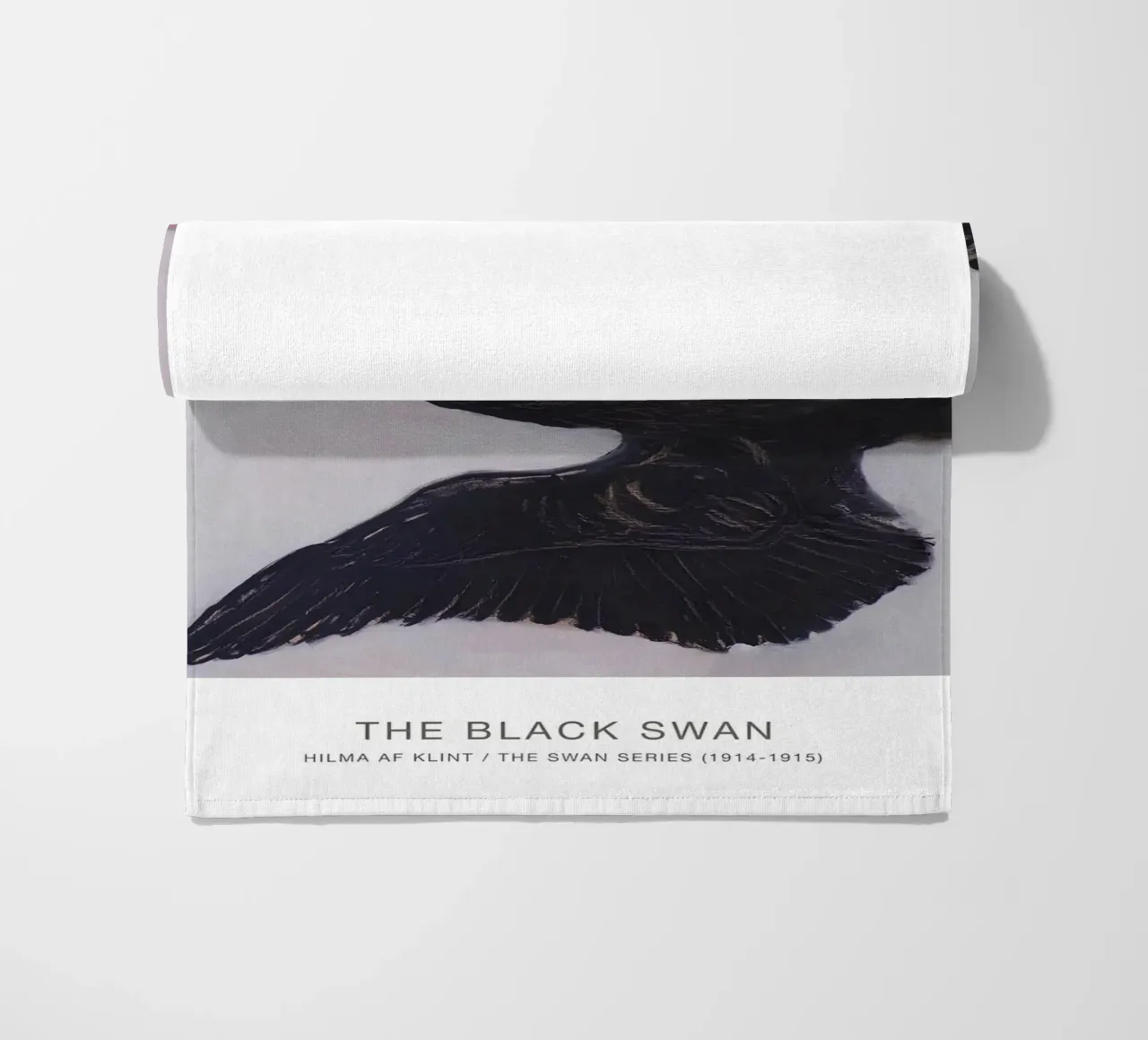 Hilma af Klint "Black Swan" Dynamic Flight Print beach towel by homdeco