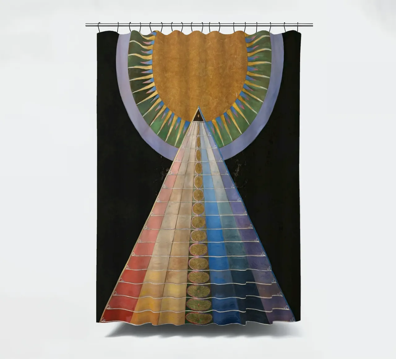 Hilma af Klint "Altarpiece No. 1" Spiritual Journey Print shower curtain by homdeco
