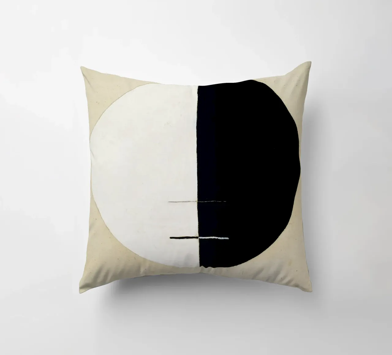 Hilma af Klint "Le point de vue de Bouddha" Yin Yang Abstrait coussin de homdeco