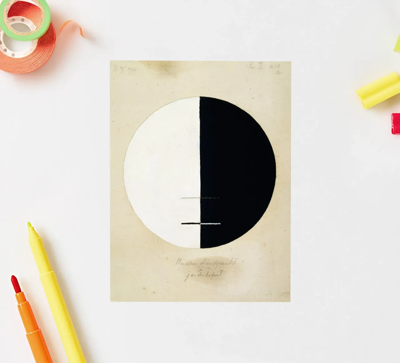 Hilma af Klint "Le point de vue de Bouddha" Yin Yang Abstrait autocollant de homdeco