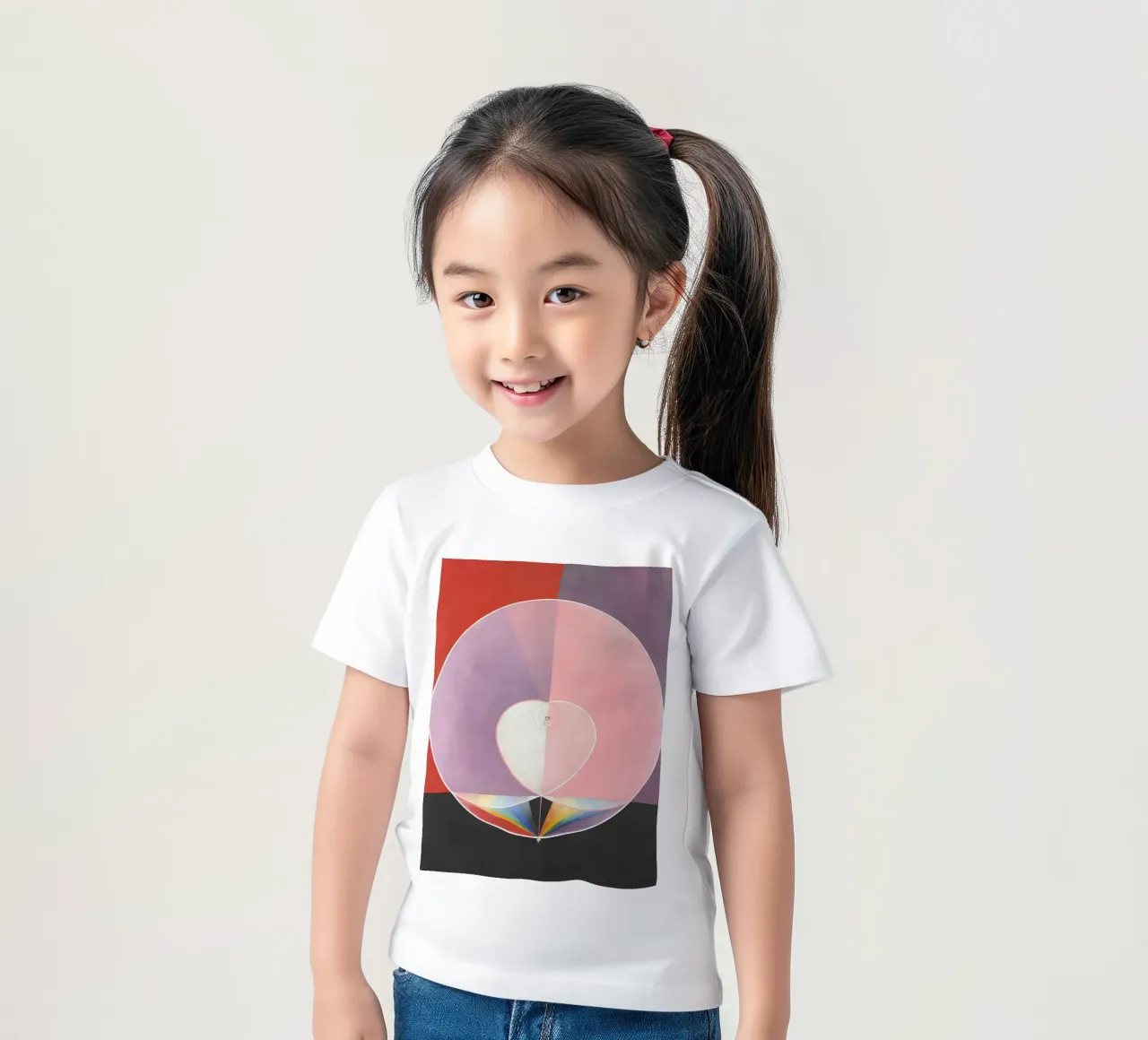 Hilma af Klint "Doves No. 2" Abstract Love Symbol kids t-shirt by homdeco