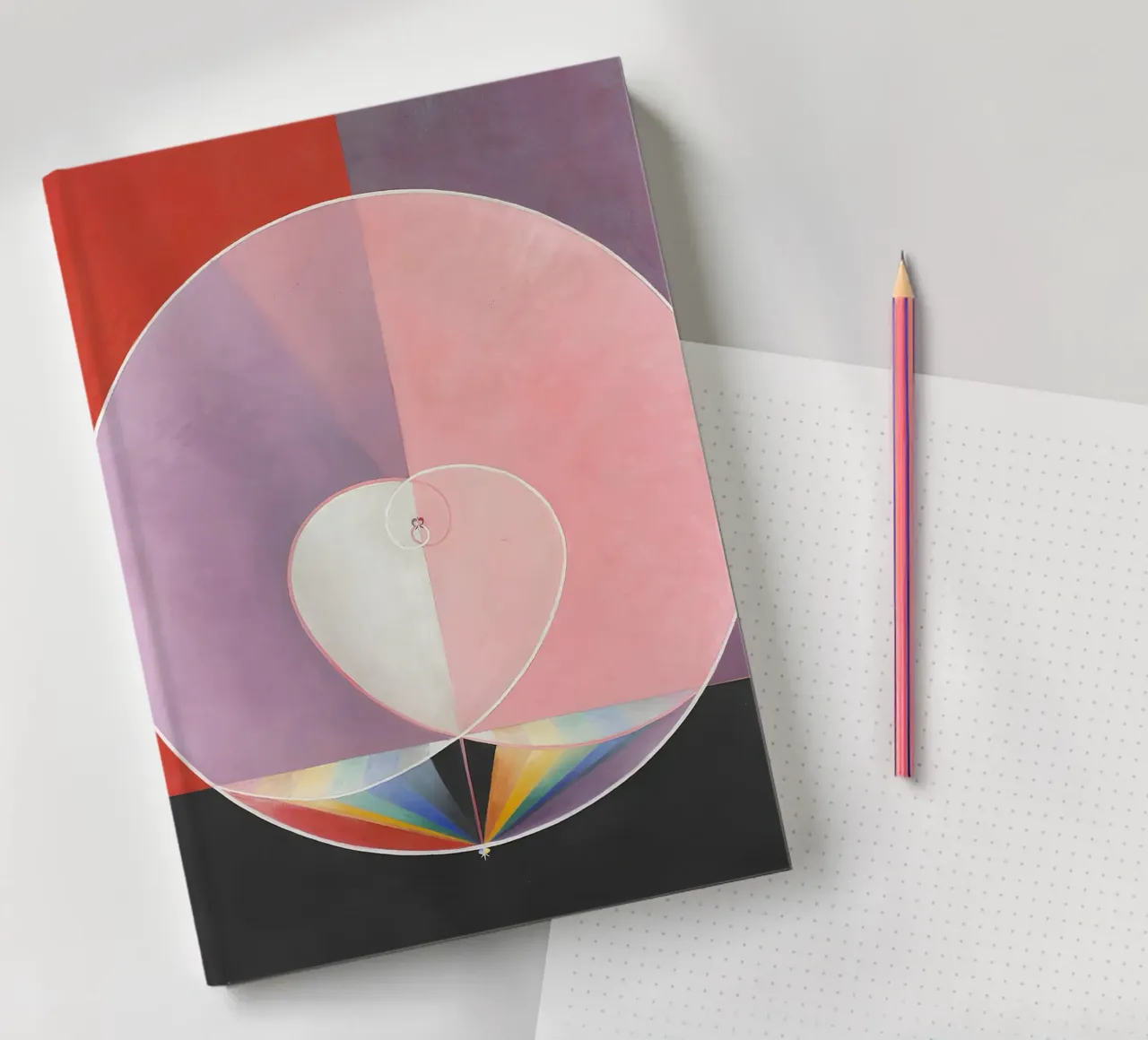 Hilma af Klint "Doves No. 2" Abstract Love Symbol notebook by homdeco