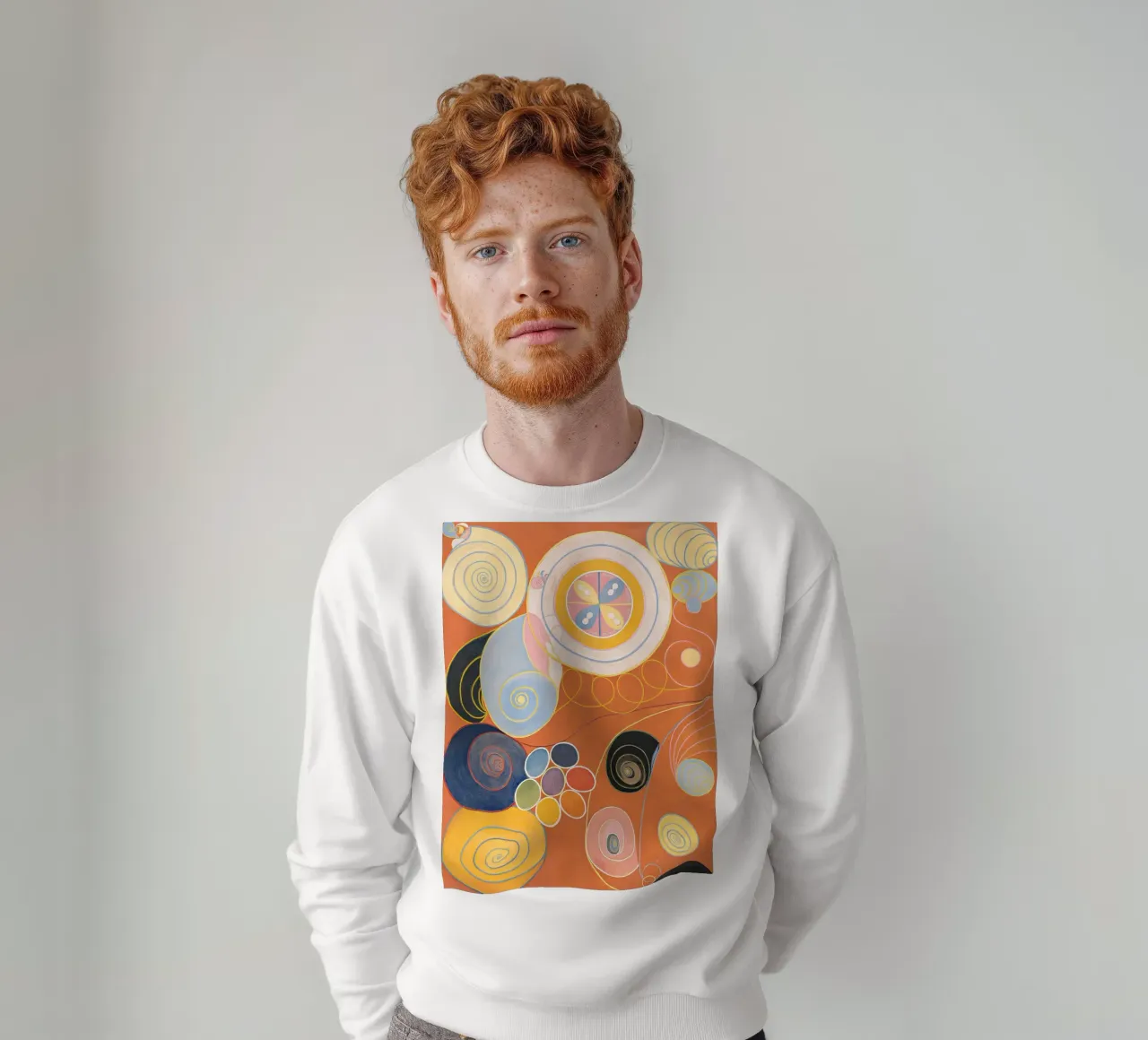Hilma af Klint "Gioventù n. 3" Spirali astratte Arancione felpa da homdeco