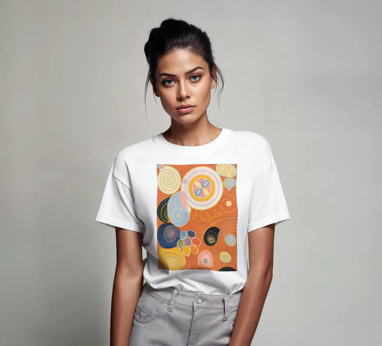 Hilma af Klint "Gioventù n. 3" Spirali astratte Arancione t-shirt da homdeco