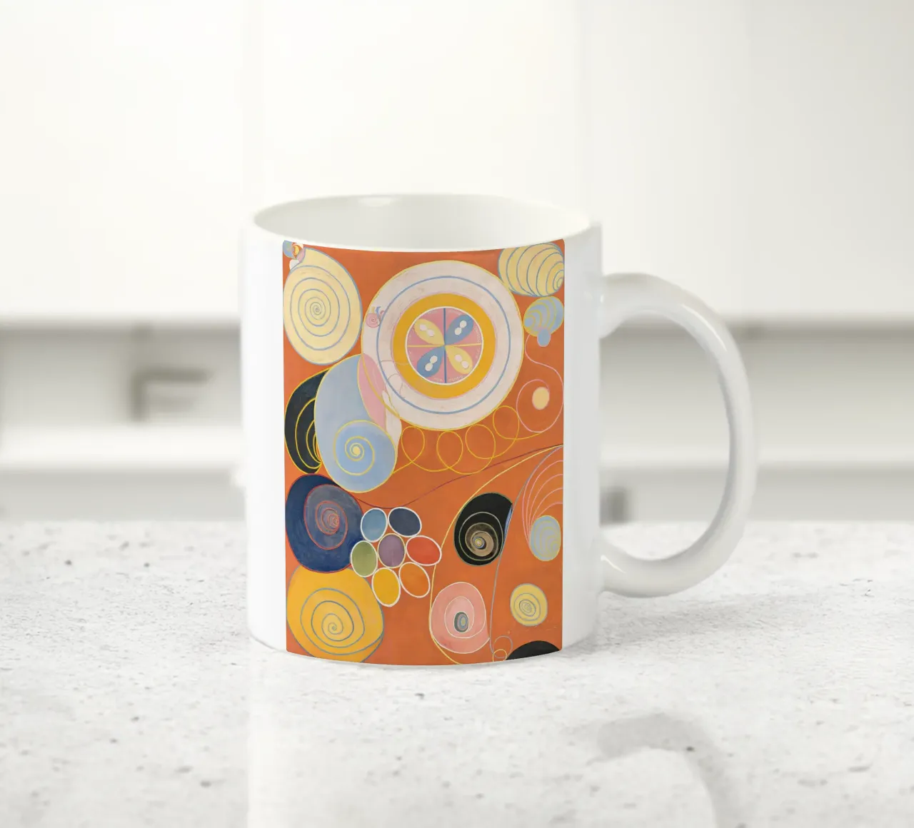 Hilma af Klint "Gioventù n. 3" Spirali astratte Arancione tazza in ceramica da homdeco