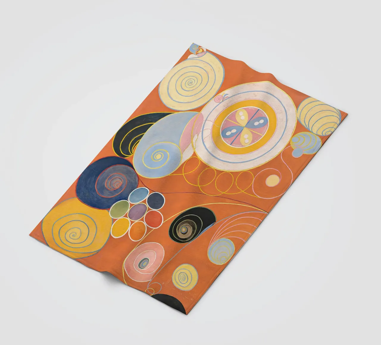 Hilma af Klint "Gioventù n. 3" Spirali astratte Arancione coperta in pile da homdeco