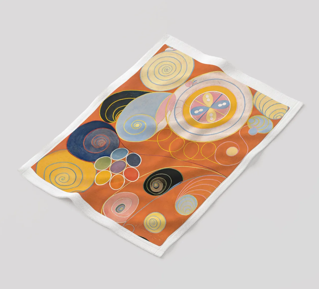 Hilma af Klint "Gioventù n. 3" Spirali astratte Arancione coperta in pile da homdeco