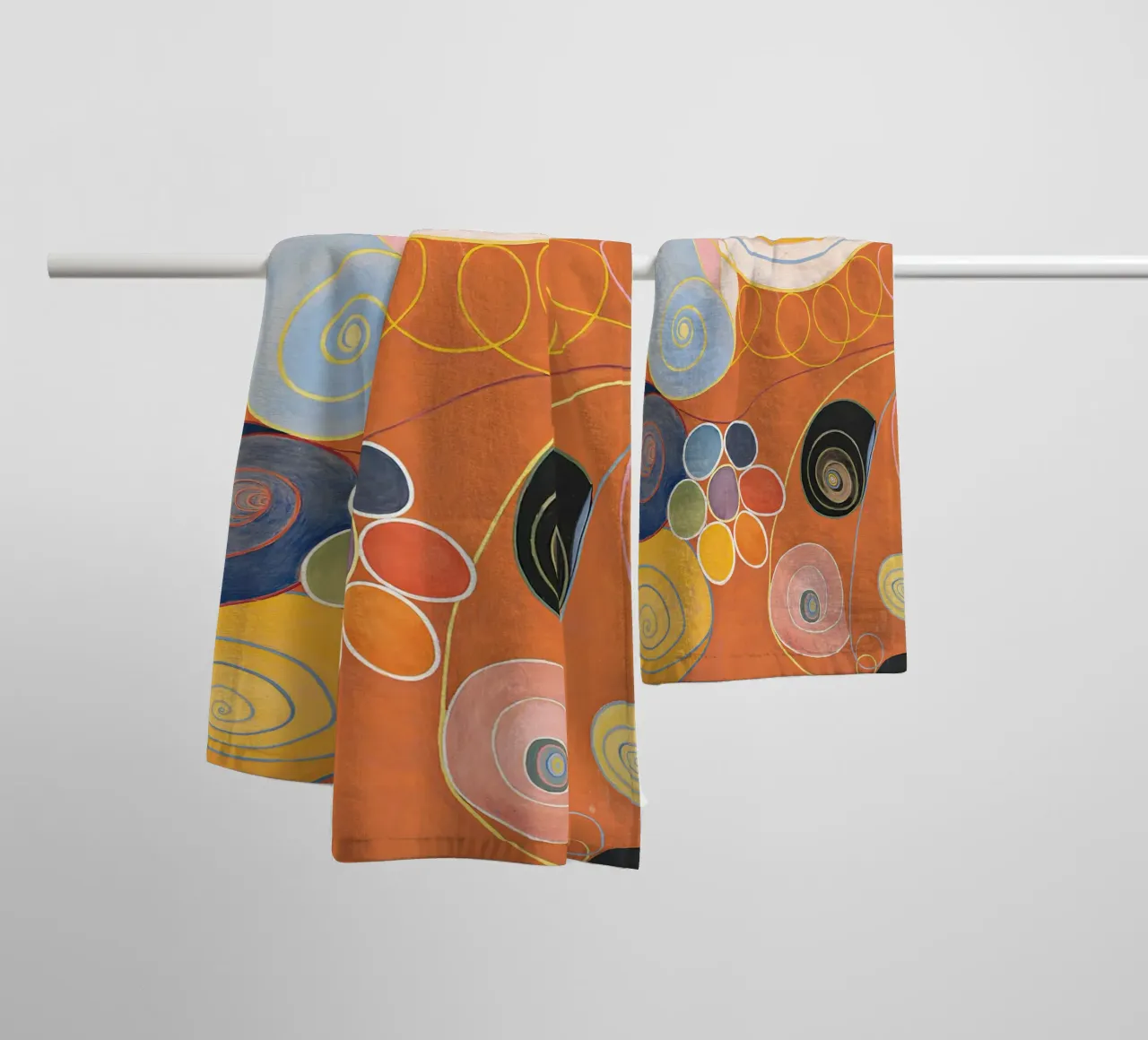 Hilma af Klint "Gioventù n. 3" Spirali astratte Arancione asciugamano da bagno da homdeco
