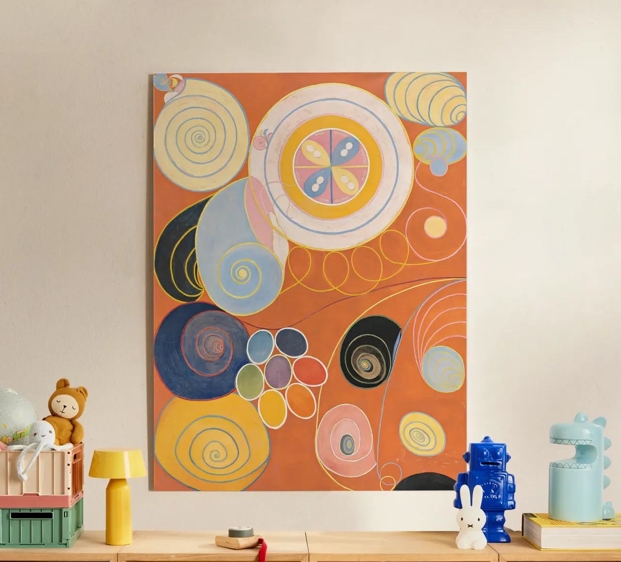 Hilma af Klint "Gioventù n. 3" Spirali astratte Arancione plexiglass da homdeco