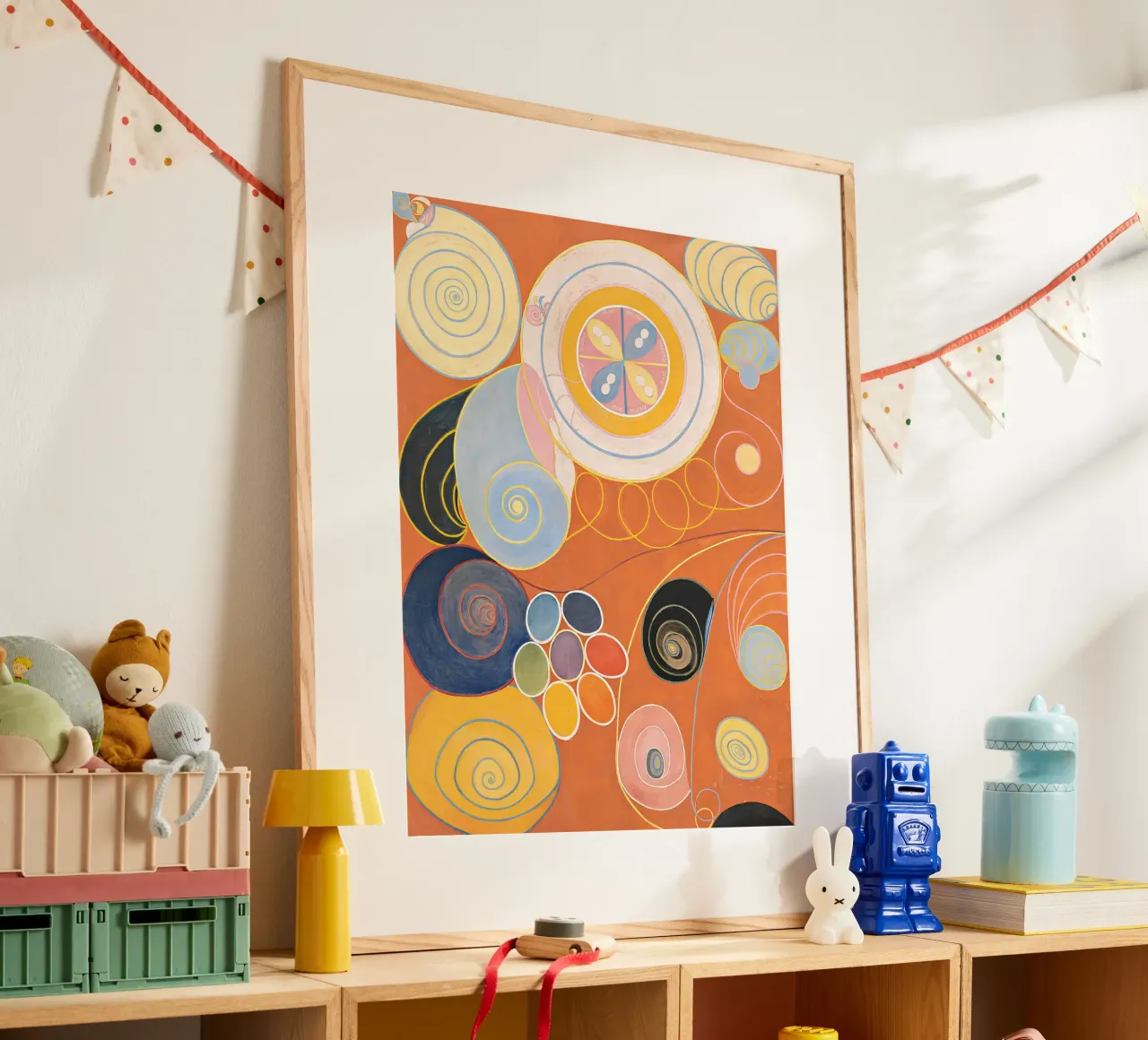 Hilma af Klint "Gioventù n. 3" Spirali astratte Arancione carta hahnemühle da homdeco
