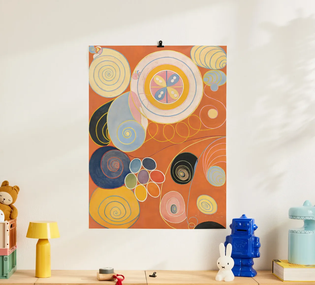 Hilma af Klint "Gioventù n. 3" Spirali astratte Arancione carta hahnemühle da homdeco
