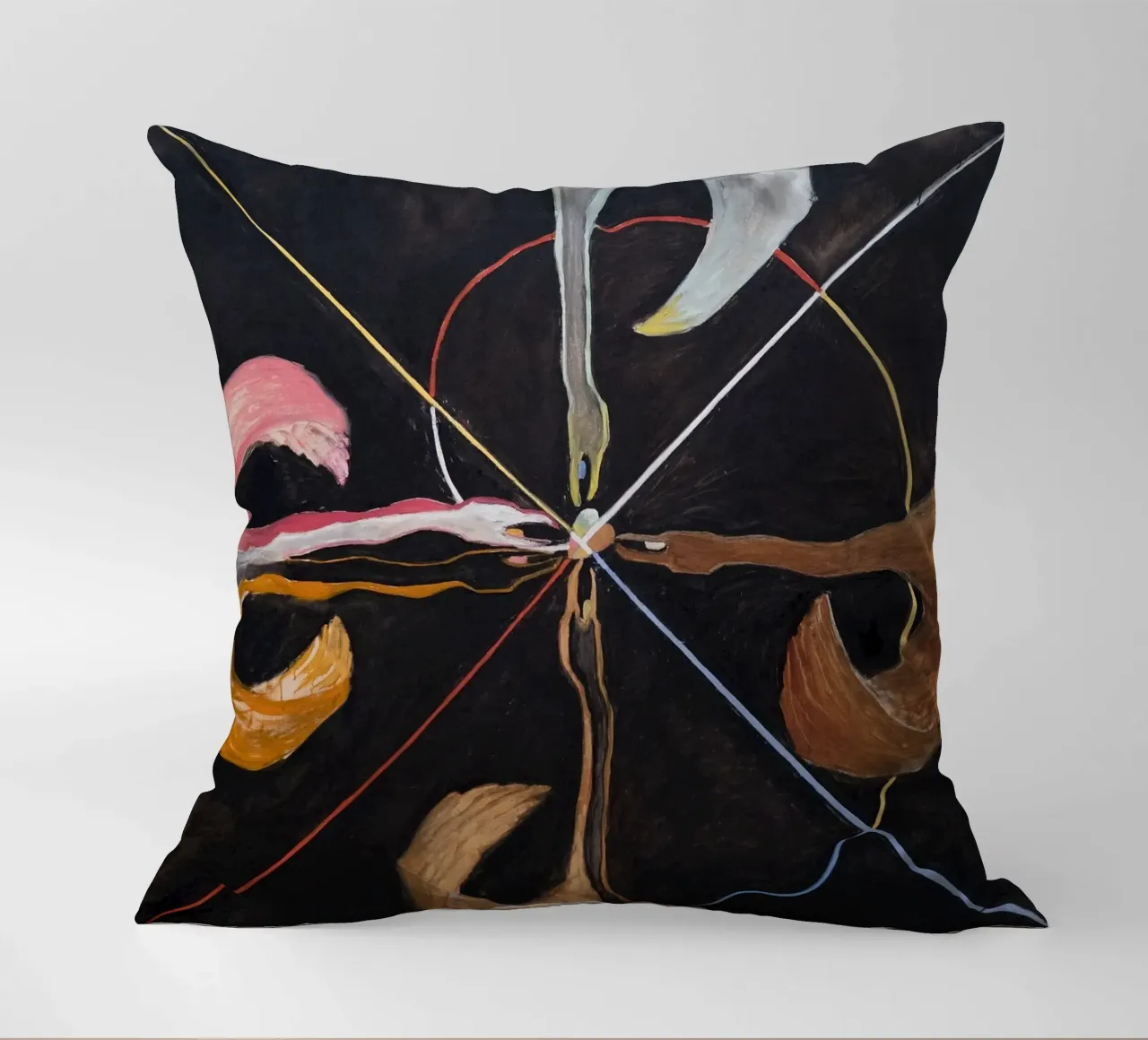 Hilma af Klint "The Swan No. 7" Cosmic Convergence Print decorative cushion by homdeco