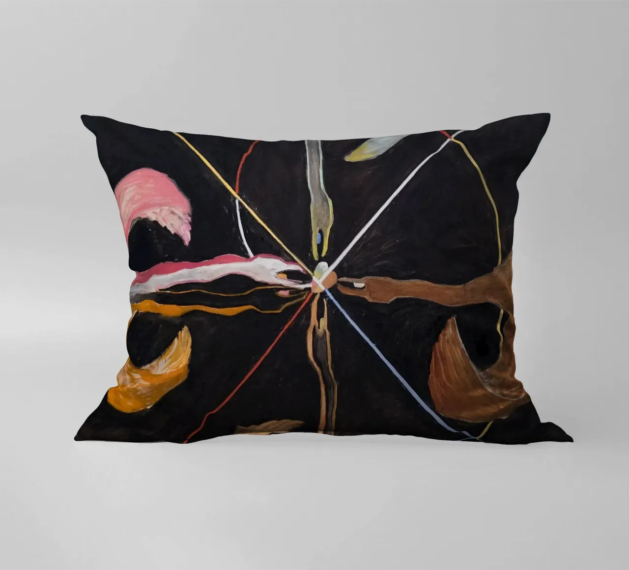Hilma af Klint "The Swan No. 7" Cosmic Convergence Print decorative cushion by homdeco