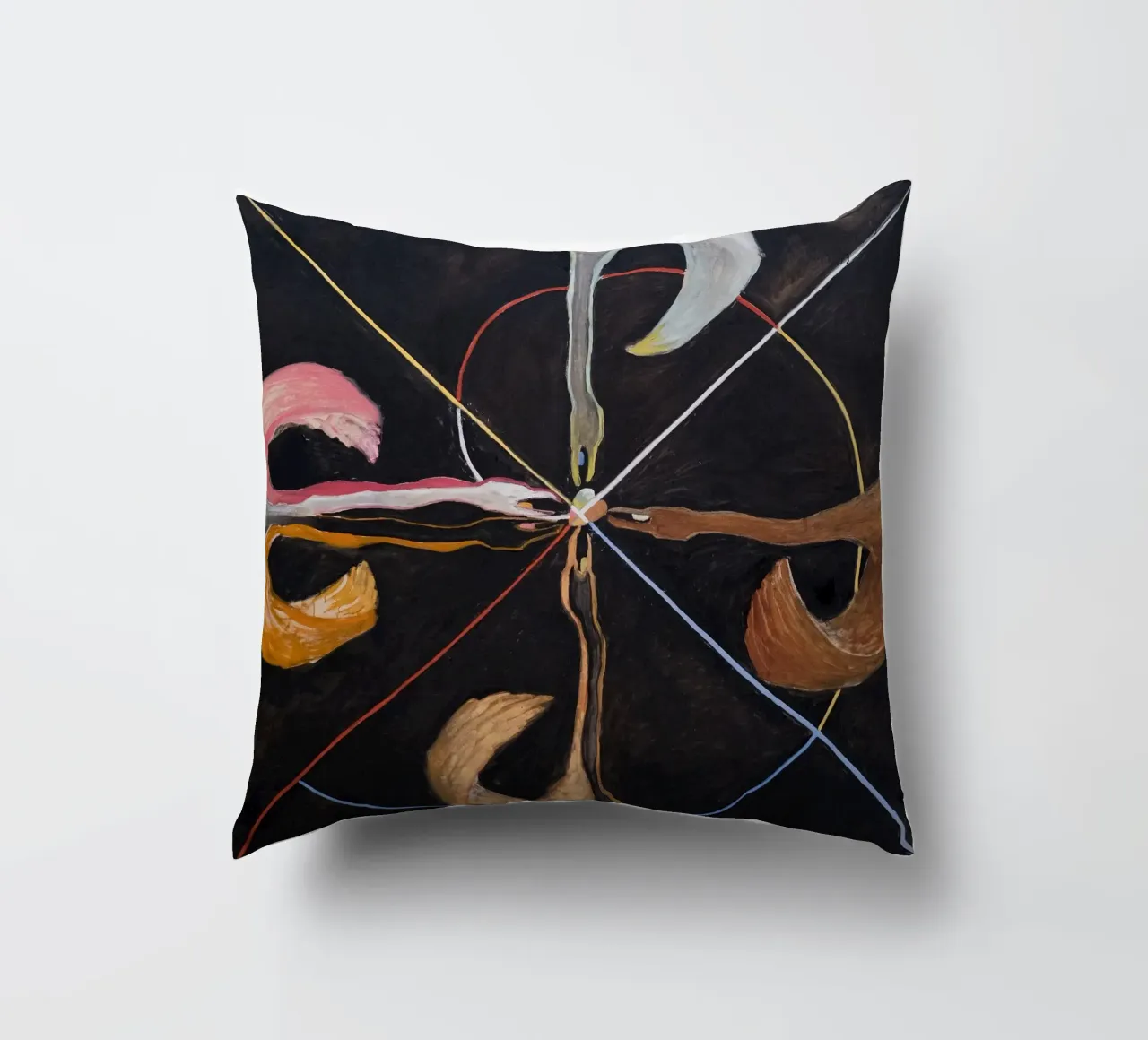 Hilma af Klint "The Swan No. 7" Cosmic Convergence Print decorative cushion by homdeco