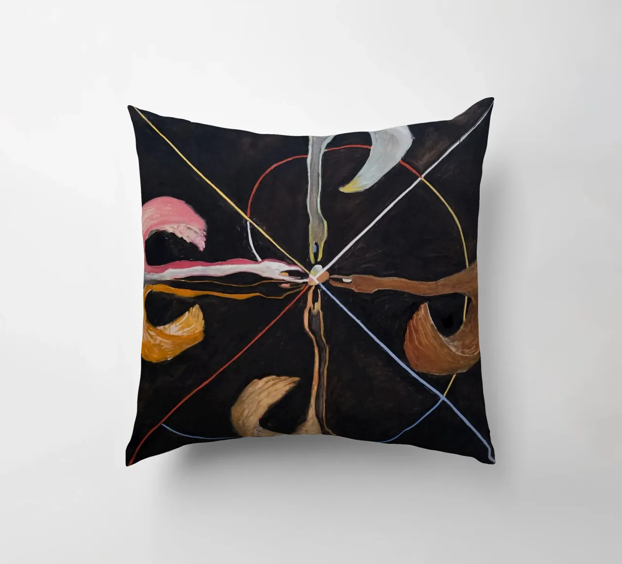 Hilma af Klint "The Swan No. 7" Cosmic Convergence Print decorative cushion by homdeco