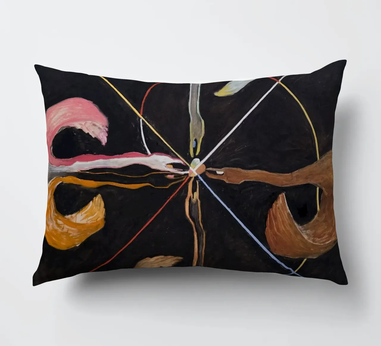 Hilma af Klint "The Swan No. 7" Cosmic Convergence Print decorative cushion by homdeco