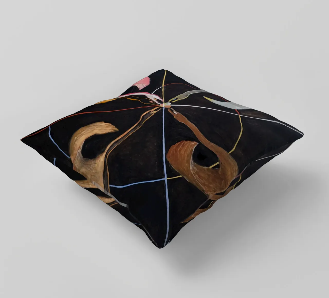 Hilma af Klint "The Swan No. 7" Cosmic Convergence Print decorative cushion by homdeco