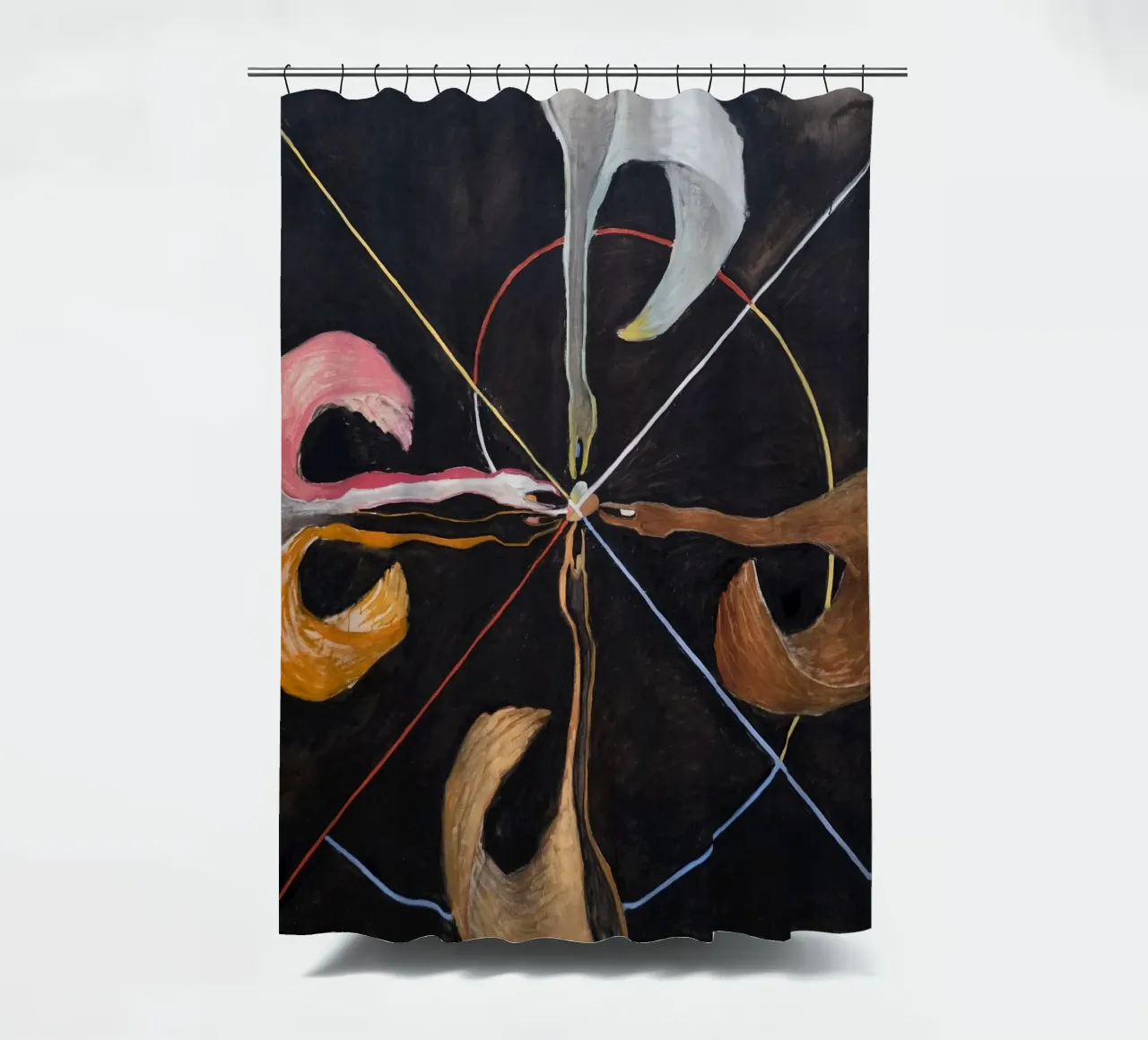 Hilma af Klint "The Swan No. 7" Cosmic Convergence Print shower curtain by homdeco
