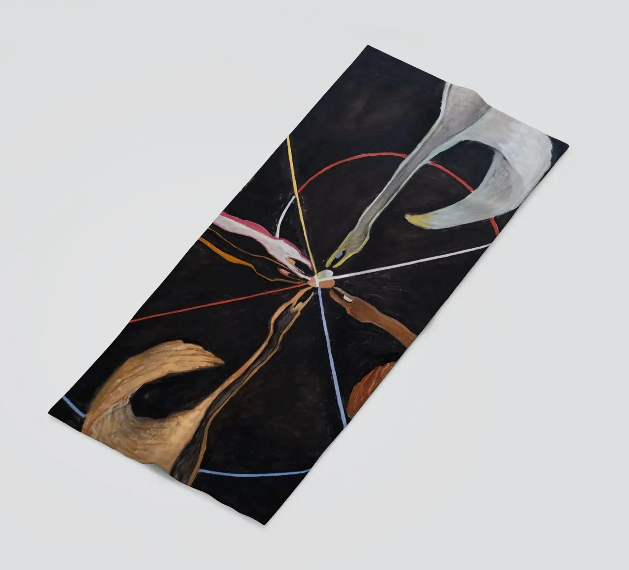 Hilma af Klint "The Swan No. 7" Cosmic Convergence Print beach towel by homdeco