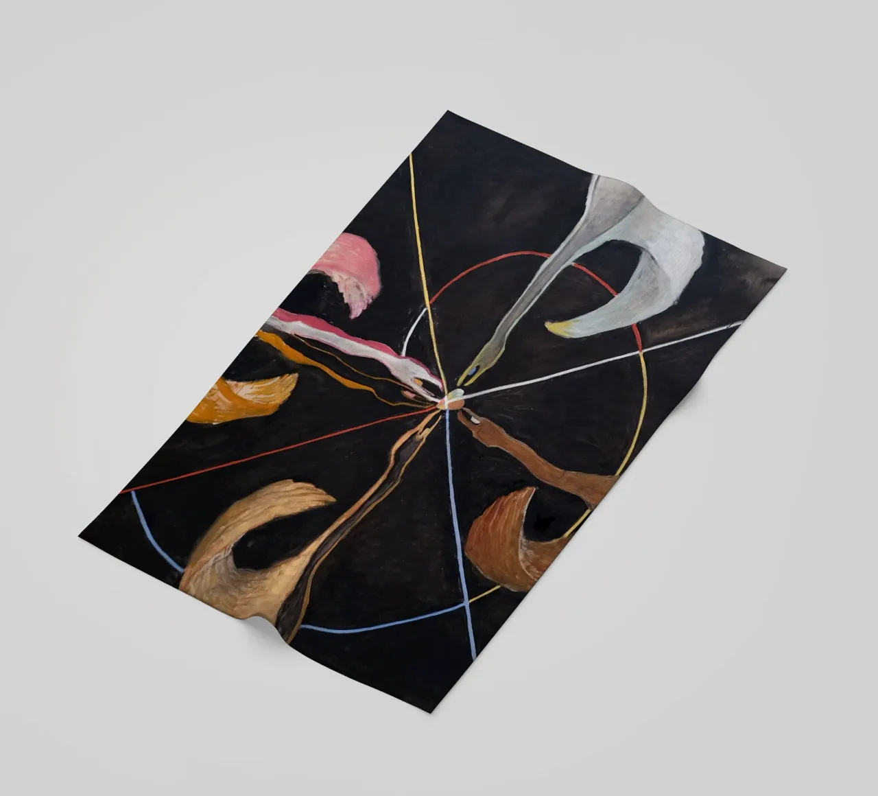 Hilma af Klint "The Swan No. 7" Cosmic Convergence Print beach towel by homdeco