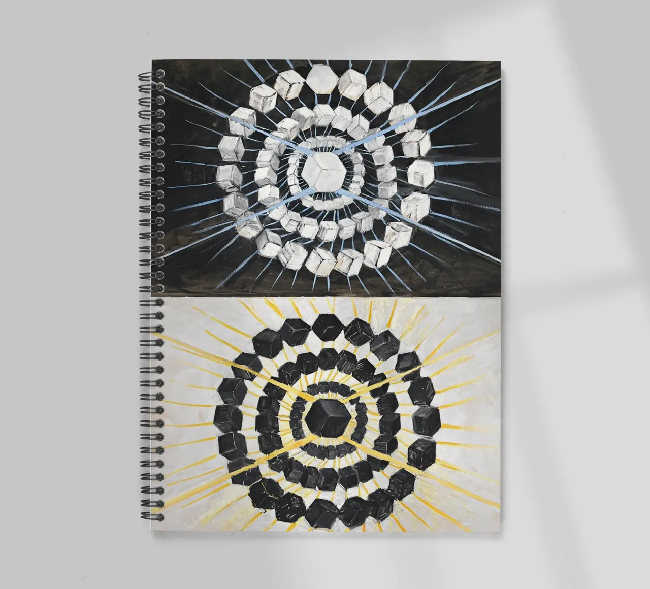 Hilma af Klint "Swan No. 8" Cosmic Duality Abstract spiral notebook by homdeco