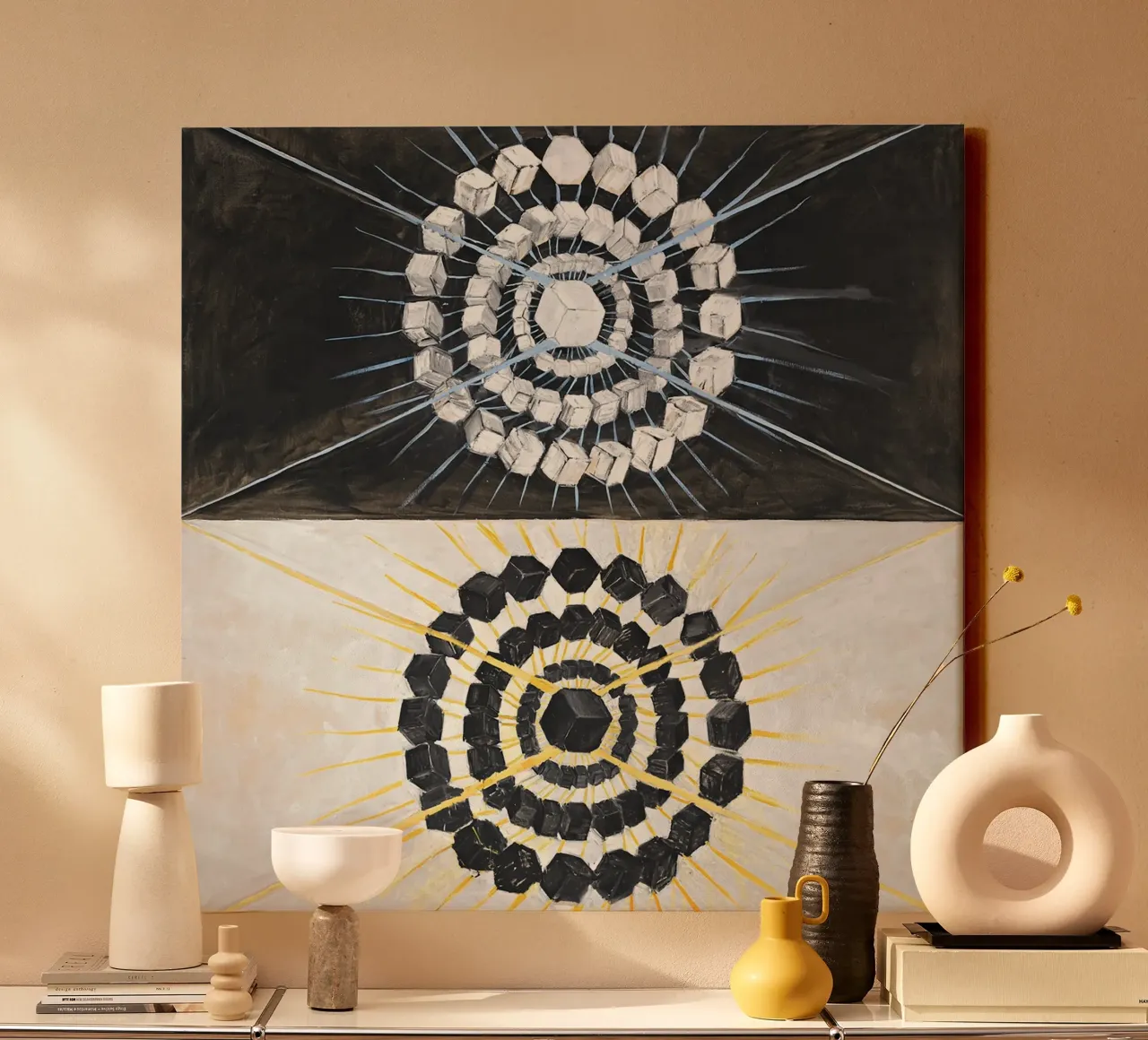 Hilma af Klint "Zwaan nr. 8" Kosmische dualiteit Abstract canvas van homdeco