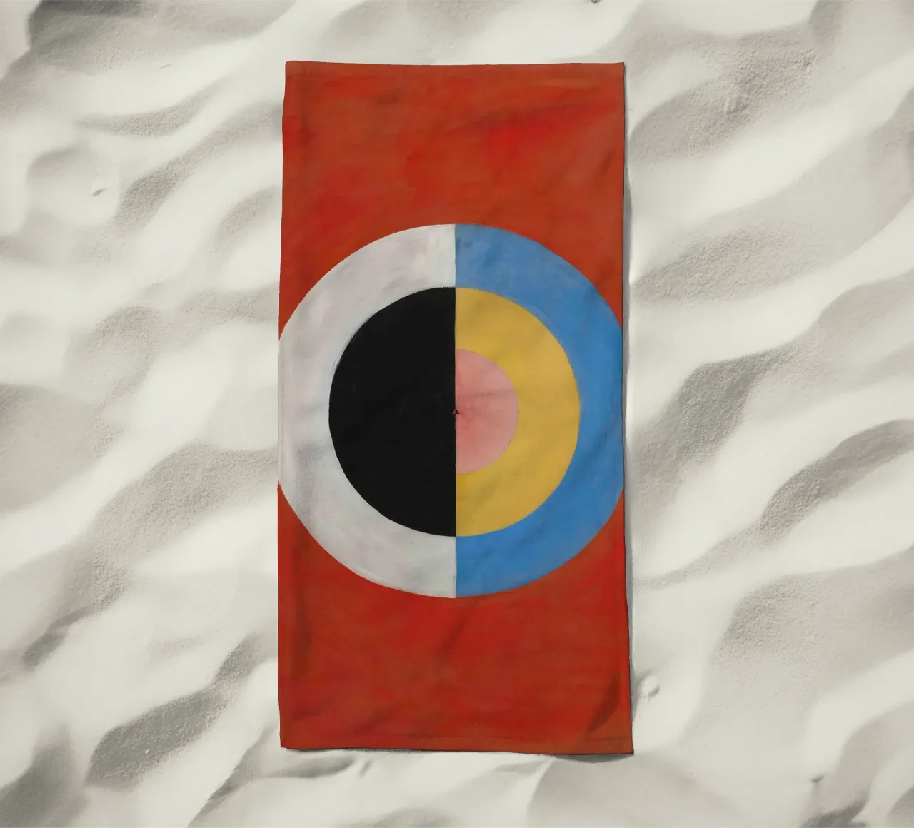 Hilma af Klint "The Swan No. 17" Cosmic Balance Print beach towel by homdeco