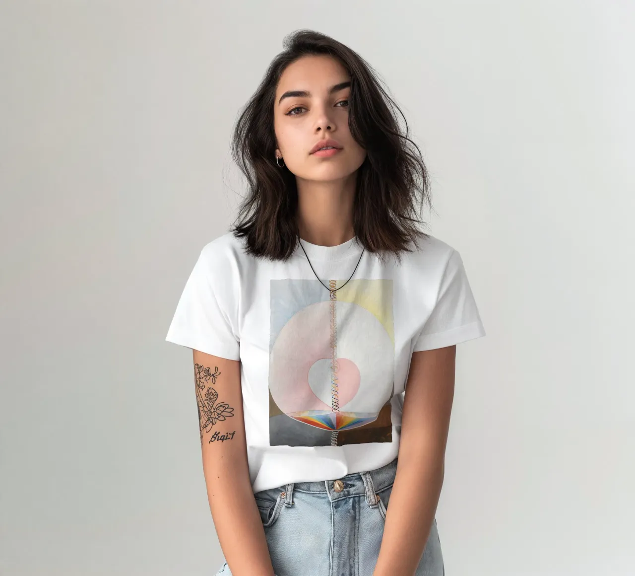 Hilma af Klint "Die Taube Nr. 1" Kosmisches Herz Druck T-Shirt von homdeco