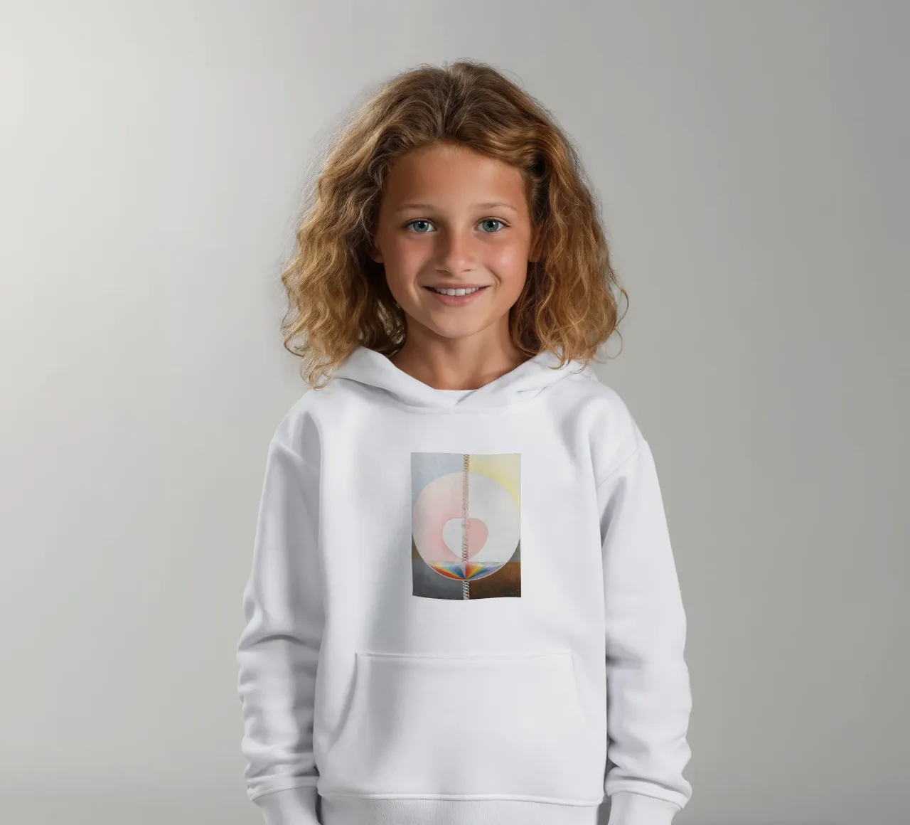 Hilma af Klint "The Dove No. 1" Cosmic Heart Print kids hoodie by homdeco