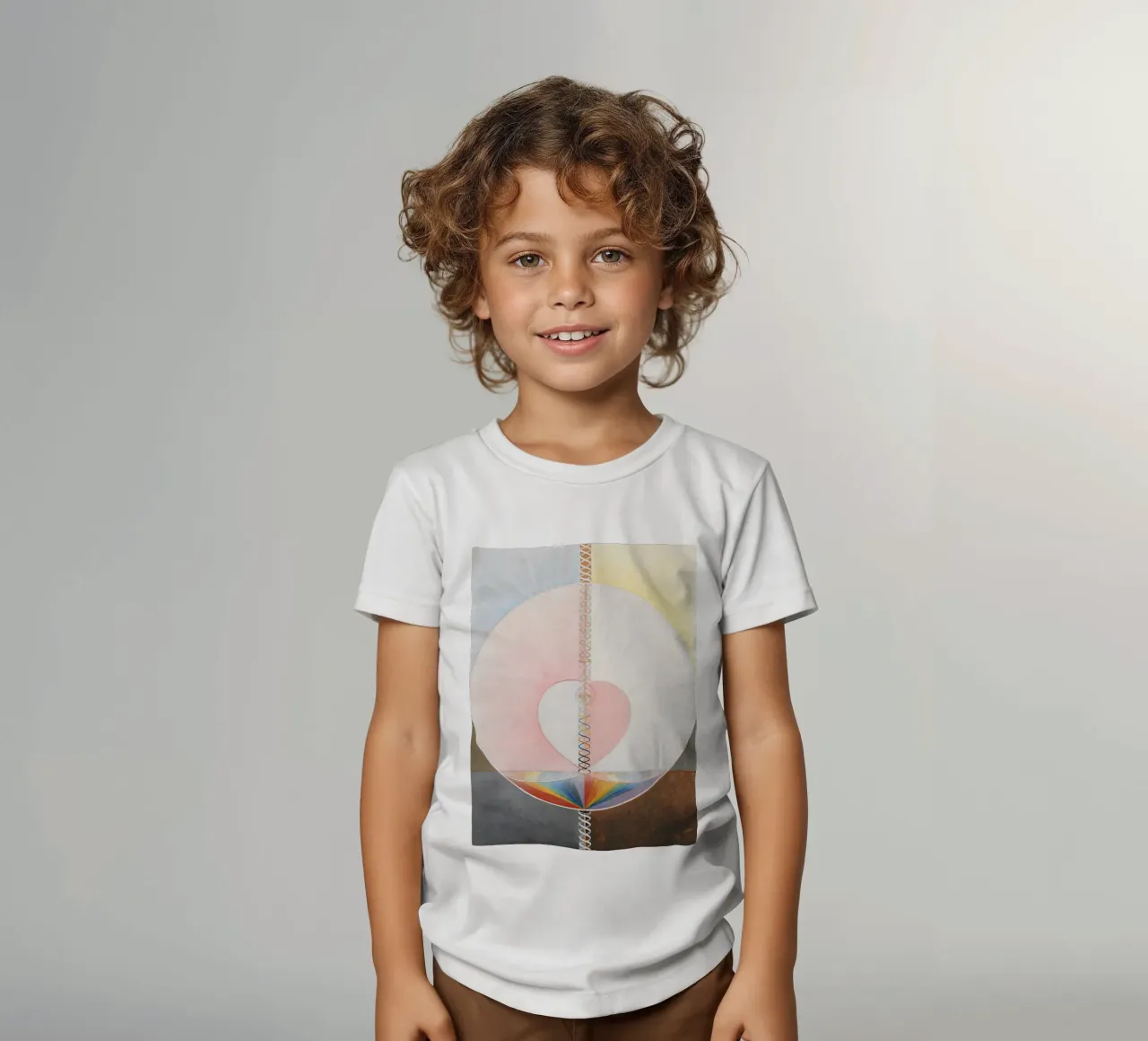 Hilma af Klint "The Dove No. 1" Cosmic Heart Print kids t-shirt by homdeco