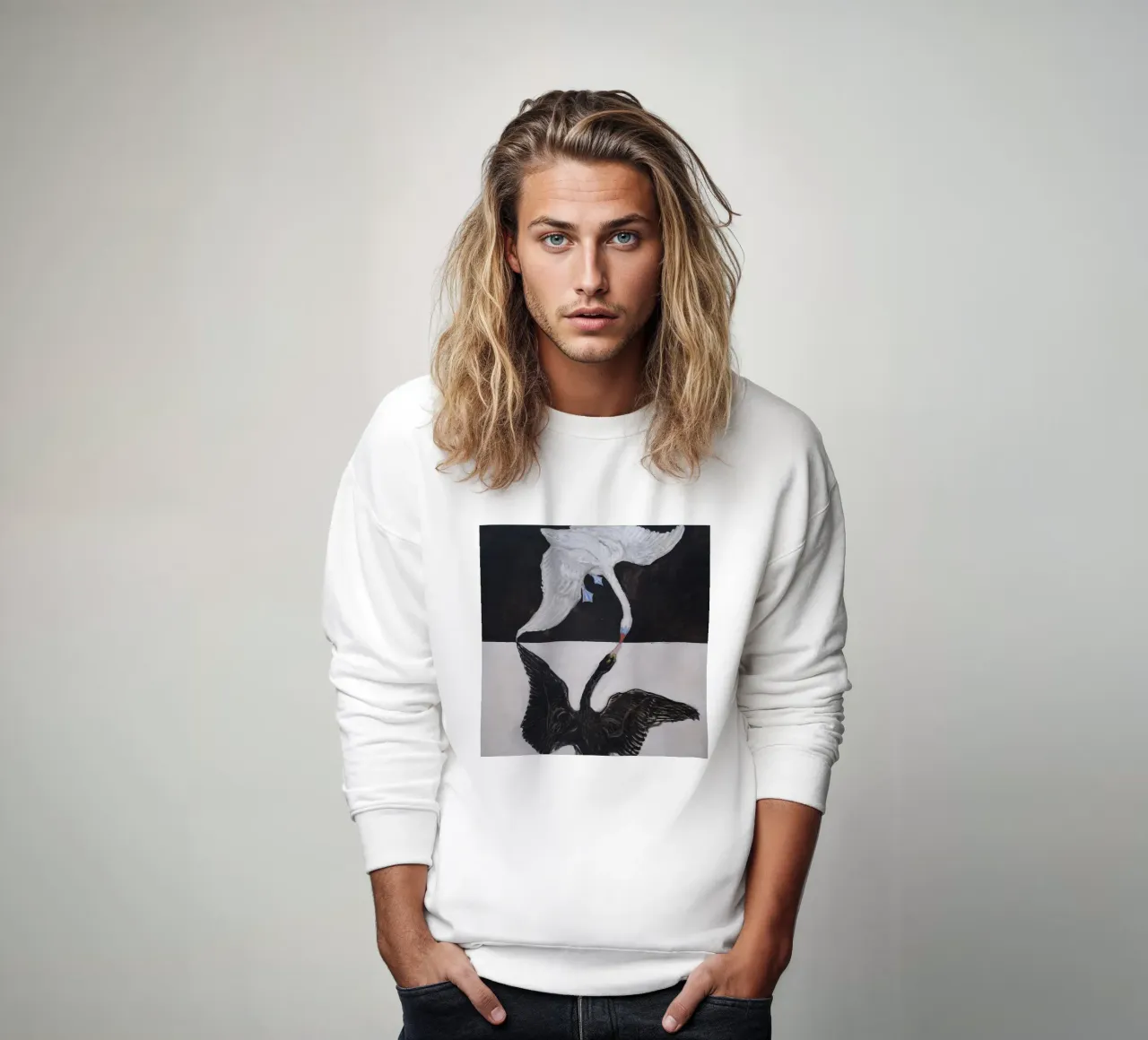 Hilma af Klint "The Swan No. 1" Duality & Unity sweatshirt by homdeco