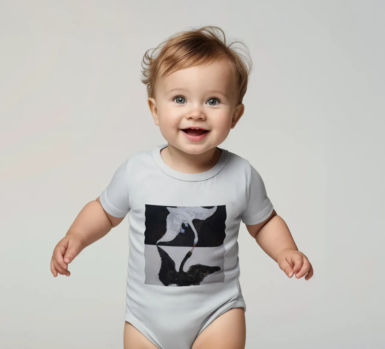 Hilma af Klint "The Swan No. 1" Duality & Unity short-sleeve baby romper by homdeco