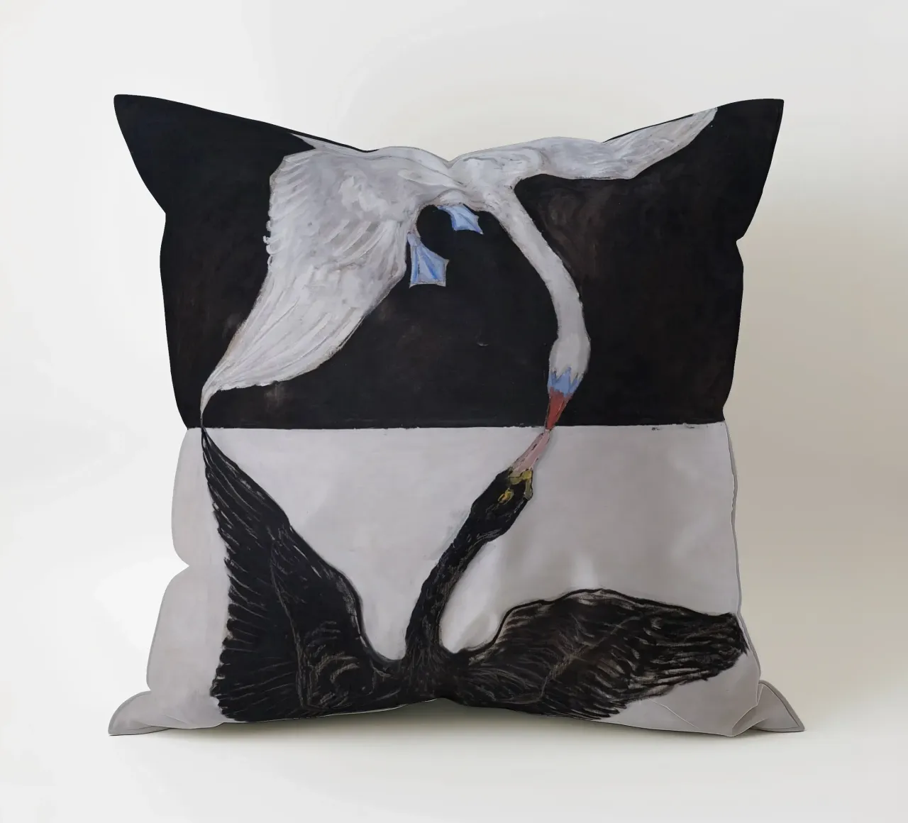 Hilma af Klint "The Swan No. 1" Duality & Unity decorative cushion by homdeco