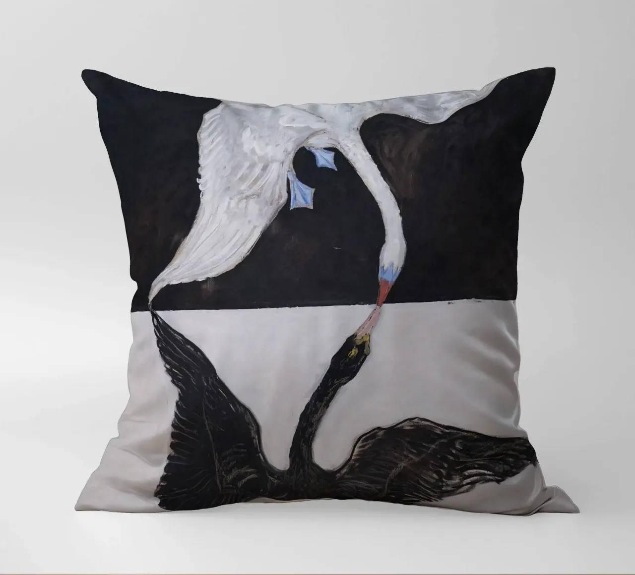 Hilma af Klint "The Swan No. 1" Duality & Unity decorative cushion by homdeco