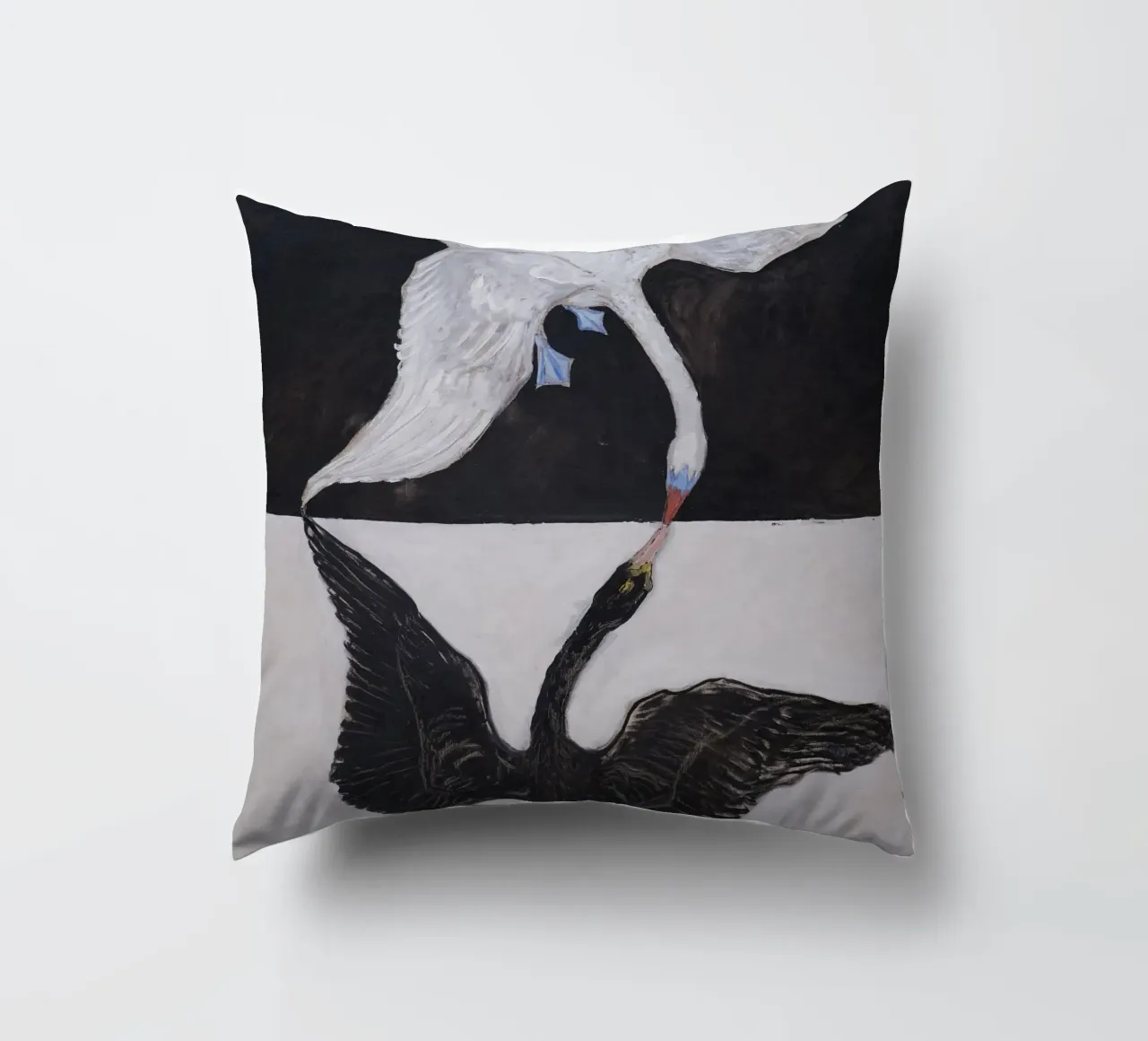 Hilma af Klint "The Swan No. 1" Duality & Unity decorative cushion by homdeco