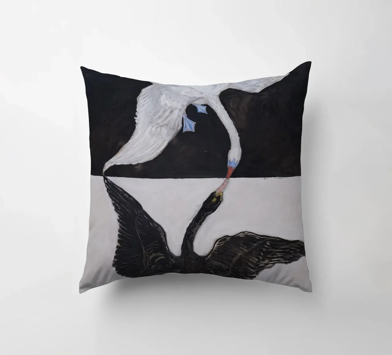 Hilma af Klint "The Swan No. 1" Duality & Unity decorative cushion by homdeco