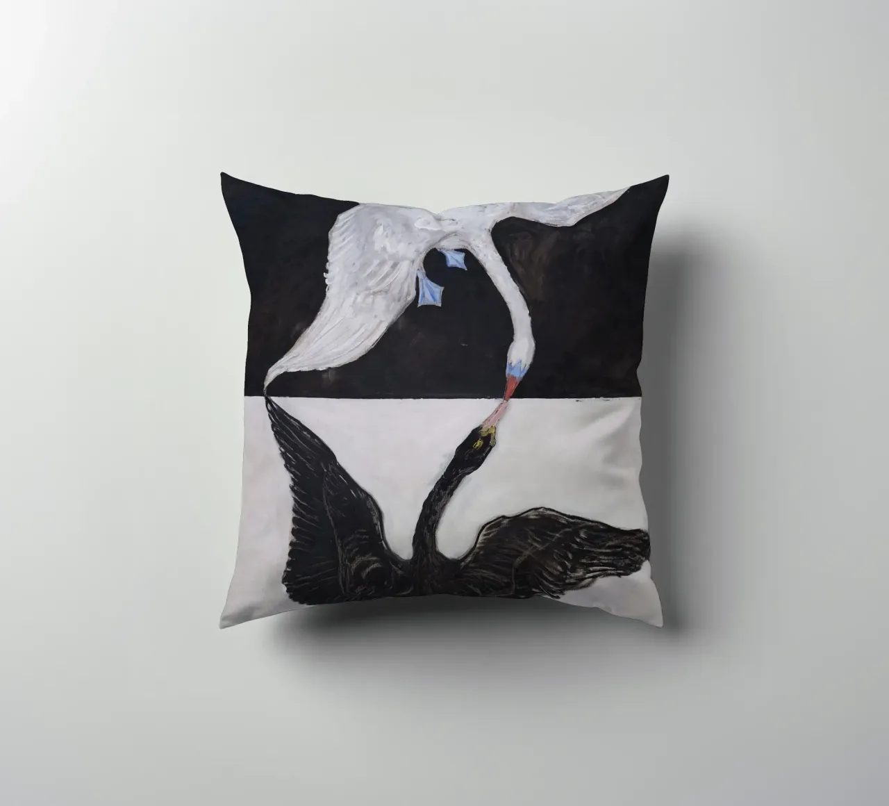Hilma af Klint "The Swan No. 1" Duality & Unity decorative cushion by homdeco