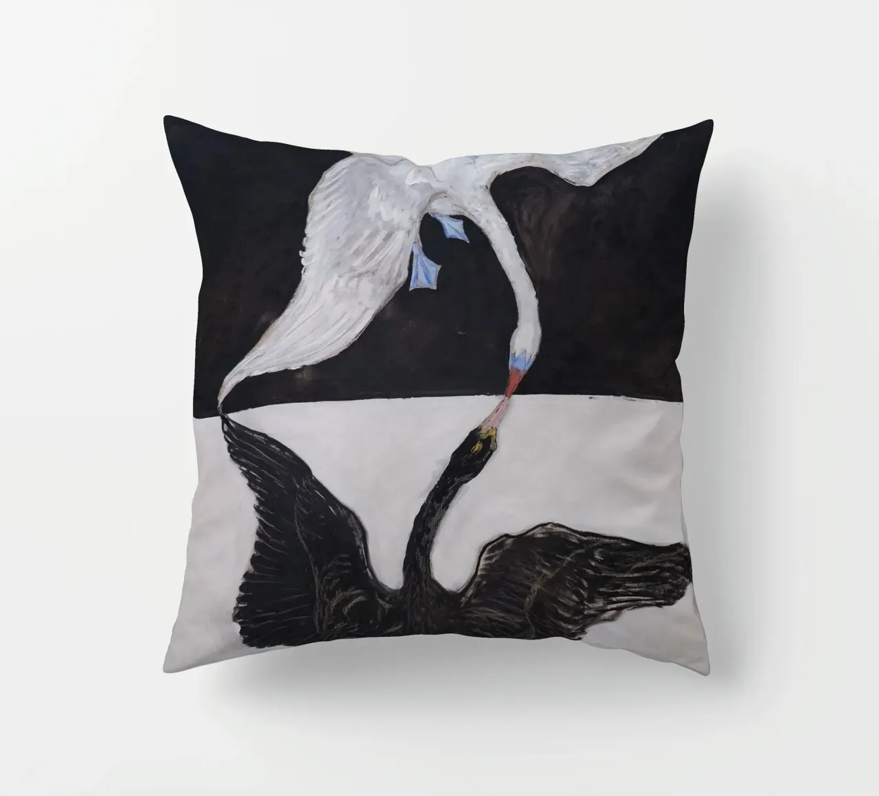 Hilma af Klint "The Swan No. 1" Duality & Unity decorative cushion by homdeco