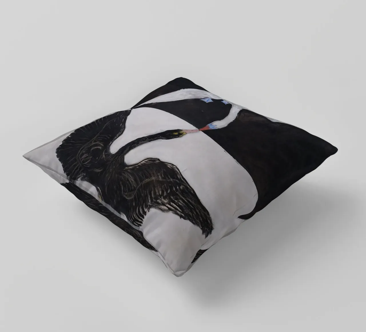 Hilma af Klint "The Swan No. 1" Duality & Unity decorative cushion by homdeco