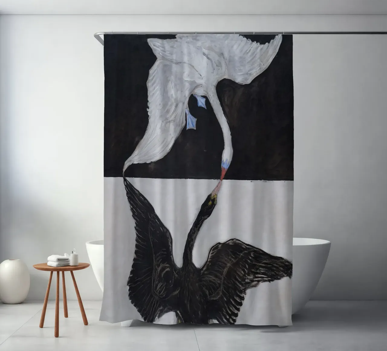 Hilma af Klint "The Swan No. 1" Duality & Unity shower curtain by homdeco