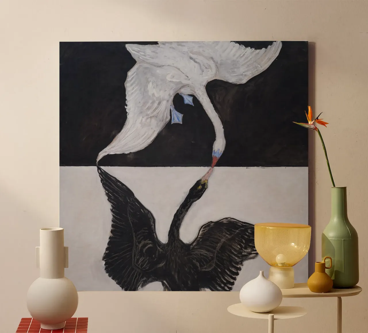 Hilma af Klint "Le cygne n° 1" Dualité et unité toile de homdeco