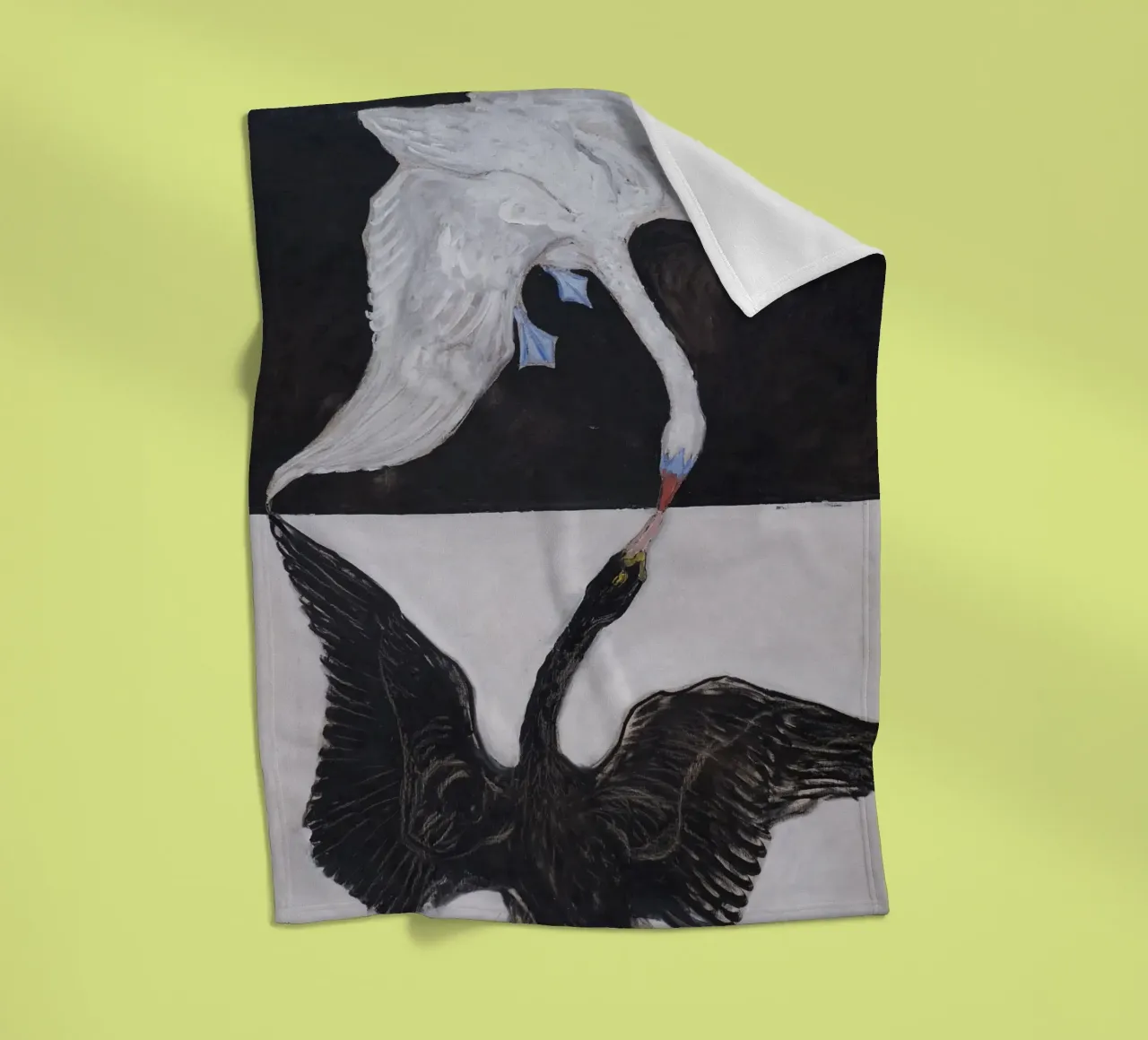 Hilma af Klint "The Swan No. 1" Duality & Unity fleece blanket by homdeco